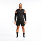 Athletic figure in all-black workout attire featuring Arm Sleeves for optimal performance