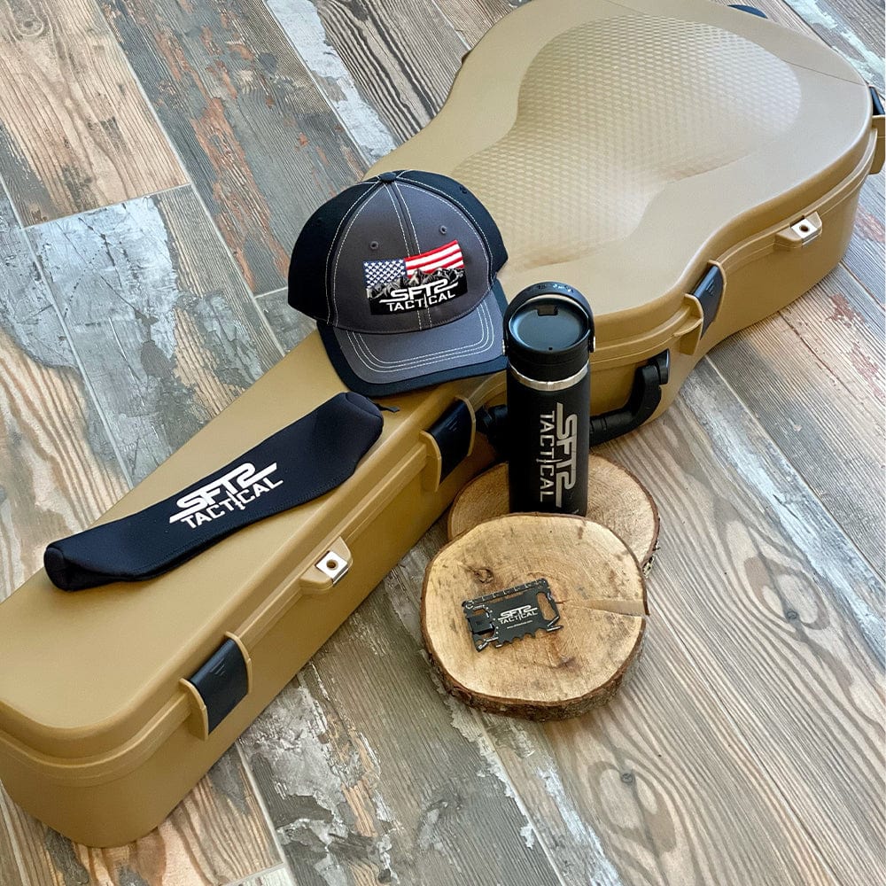 Tactical Discreet Guitar Case packed and ready for travel, representing practical uses of a custom foam rifle case.