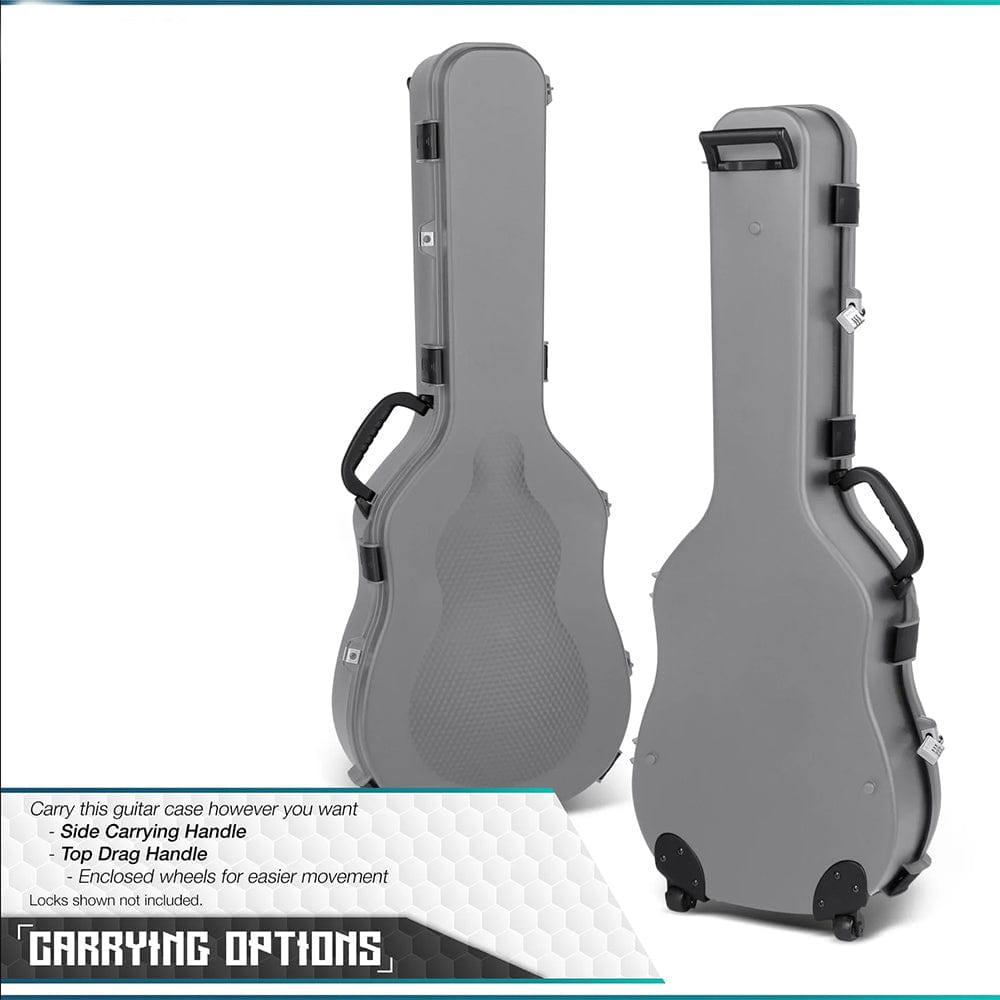 Multiple perspectives of the Tactical Discreet Guitar Case designed as a custom foam rifle case.