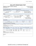 Ballistic resistance test report for YM1 YL1 body armor plate Level RF1 III