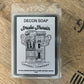 Decon Soap Bar with Smoke Showin branding and illustrated building for firefighters