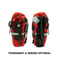 Red medical pouch with tourniquet and shears for BearFAK 3.0 kit in Coyote Tan outer empty pouch