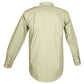 Beige long-sleeved trail shirt for men featuring chest pockets, ideal for first responders