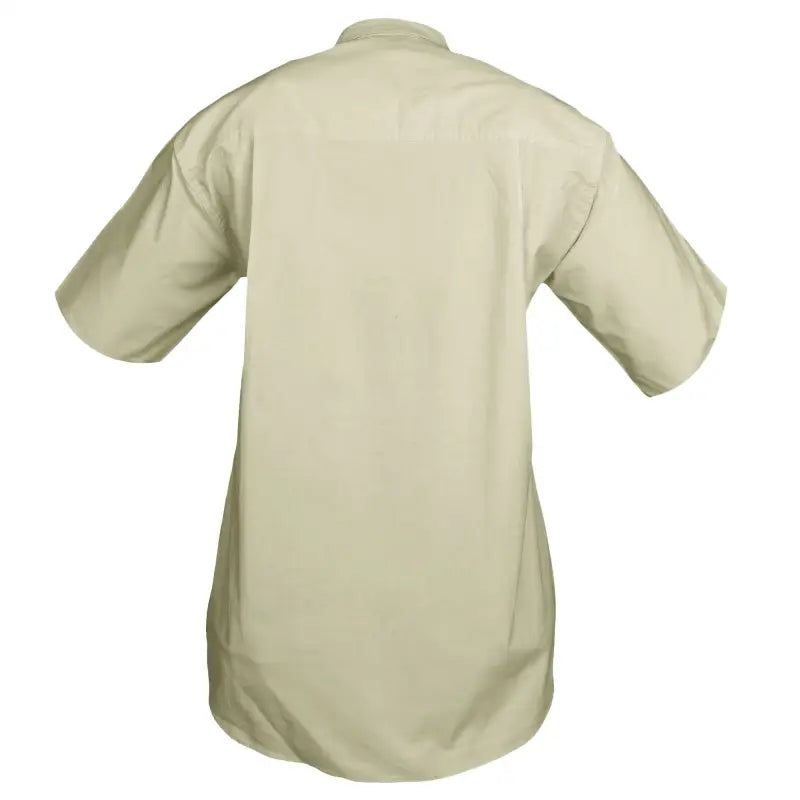 Beige short-sleeved button-up Trail Shirt for Women, essential outdoor gear for adventures