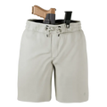 Beige carrier shorts with concealed carry firearm from Arrowhead Tactical Apparel