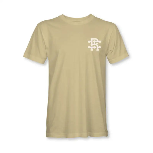 Beige North Ops Tee featuring a small white logo on the chest for stylish comfort