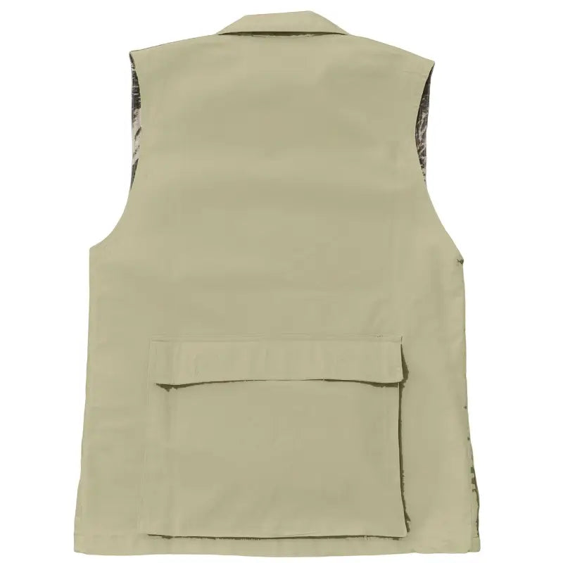 Beige Safari Vest for Women with back pockets, ideal for first responders and firefighters