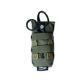 Military-style olive green empty pouch with MOLLE straps for Belt Kit use