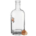 Clear glass Benshot decanter with cork stopper, 750ml, featuring copper bullet for first responders