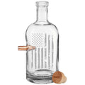 Benshot Decanter - 750ml featuring American flag design and copper bullet for first responders