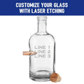 Clear glass Benshot decanter with copper bullet and wooden cork stopper - 750mL