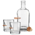 Glass decanter and 11oz rocks glass gift set with bullet accents from BenShot Gift Sets