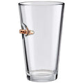 Pint glass featuring a decorative bullet from BenShot Pint Glass - 16oz