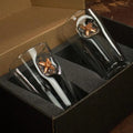 Elegant BenShot Pint Glass with starfish designs in foam packaging