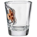 BenShot Shot Glass featuring a real bullet embedded in thick glass wall