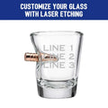 BenShot Shot Glass with real bullet and customizable laser etching lines