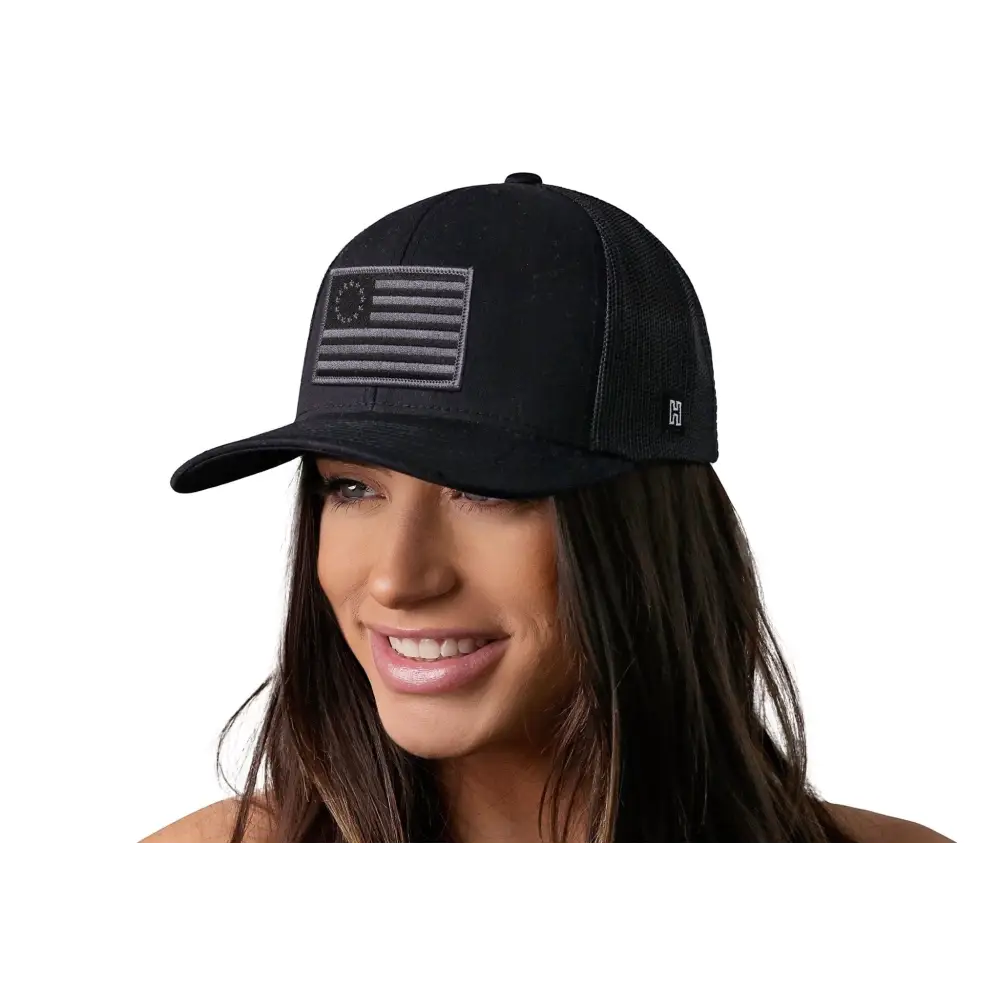 Betsy Ross Flag Trucker Tactical | Black USA Snapback - Chief Miller Apparel