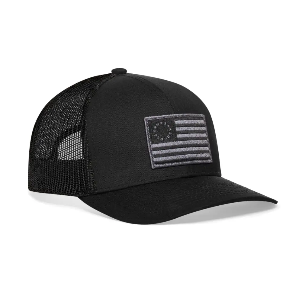 Betsy Ross Flag Trucker Tactical | Black USA Snapback - Chief Miller Apparel