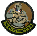 Military-style PVC patch featuring Big Bubba with text Chubby But Dangerous, Meal Team 6