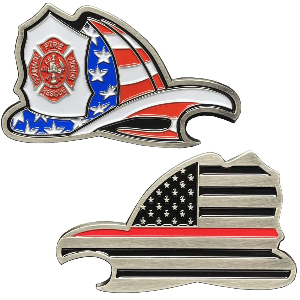 Chief Miller Challenge Coin BL15-016 Maltese Cross Fire Department Helmet Bottle Opener Thin Red Line Flag Challenge Coin Apparel