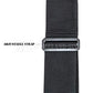 Black adjustable nylon radio strap with plastic buckle and 3M silver reflective feature