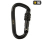 Black aluminum carabiner with screw-lock in M-Tac Alloy Steel carabiners set