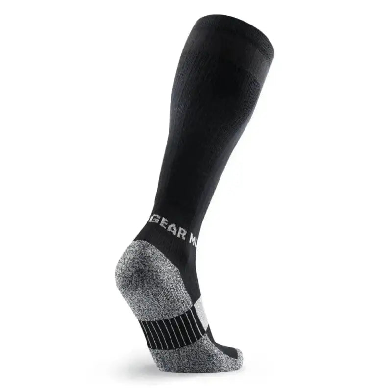 Tall Compression Socks in Black Gray with cushioned sole and arch support