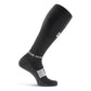 Black athletic compression sock with gray accents from MudGear Tall Compression Merino Wool Socks