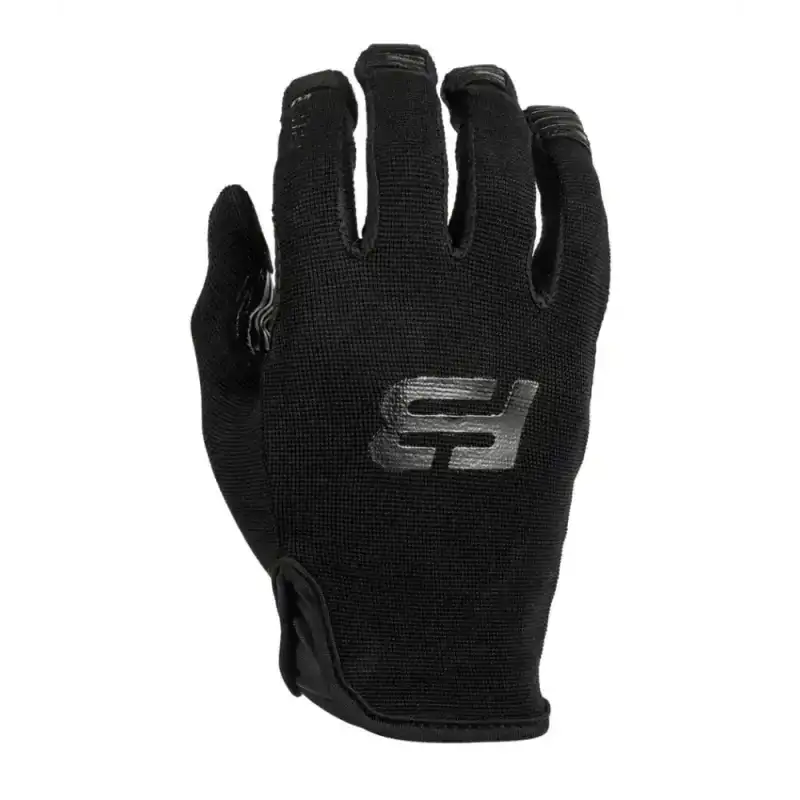 Black Recon Tactical Gloves featuring a metallic logo and smart-touch index finger