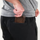 Black Carrier Traveler Joggers with concealed carry wallet in pocket for added convenience