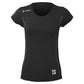 Black Women’s Fitted Performance Shirt with short sleeves and reflective details