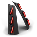 Black automotive LED light panels on Feniex Quantum 2.0 Pillar Mount for first responders
