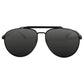 Black metal frame SOLECT Walker polarized aviator sunglasses with dark lenses and adjustable nose pads