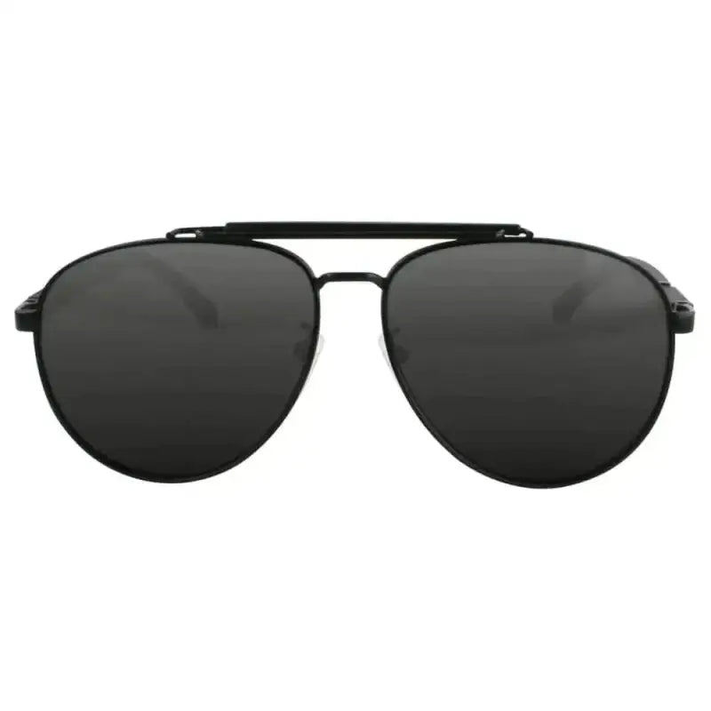 Black metal frame SOLECT Walker polarized aviator sunglasses with dark lenses and adjustable nose pads