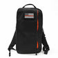 Black backpack with American flag patch and orange zipper, 12hr Slate Grey in 1000D Cordura