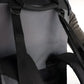 Black backpack strap with textured fabric and adjustable buckle on SUMMIT Discreet Rifle Backpack