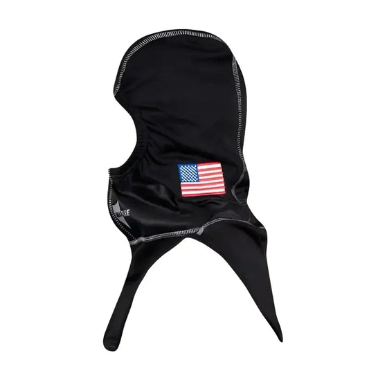 Black Nomex Blend Black flag particulate hood with American flag patch for protection