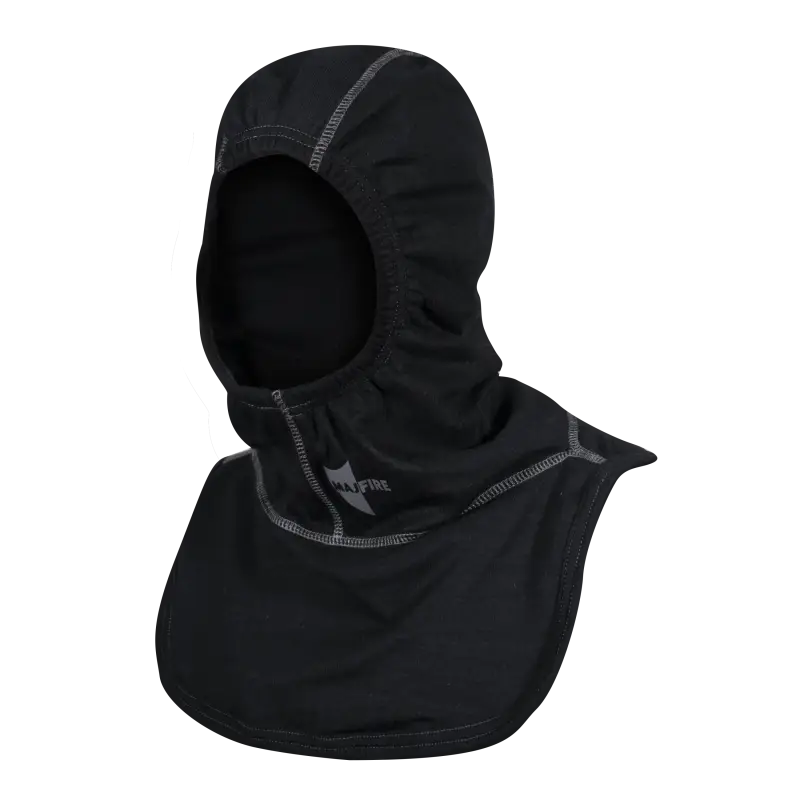 Black Majestic PAC II Hood C6 with notched shoulder and grey stitching detail