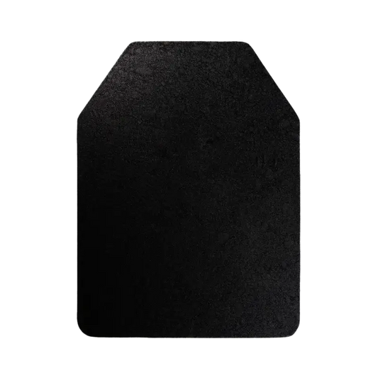 Black ProtectPlate® 10’’x12’’ NIJ Level III Armor Plate with curved rectangular shape