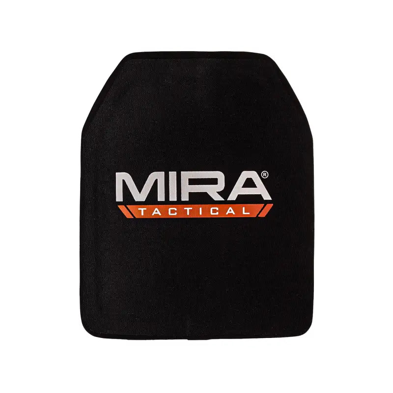 Black ballistic armor plate with MIRA Tactical logo for Winter Shield body armor bundle