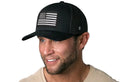 Black USA Snapback featuring an American flag patch for a stylish flag trucker hat