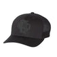 Black baseball cap with monogram logo and mesh back, IDLH Scramble limited edition