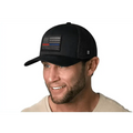 Black 1st Responders Snapback with Thin Red Line American Flag Patch, Blue Line Trucker Hat