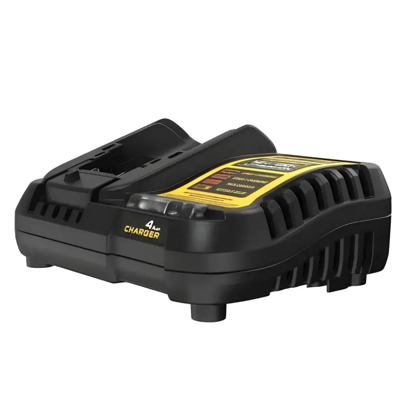 Black battery charger with cooling vents for DEWALT DCBP315-2C PowerStack 20-Volt system