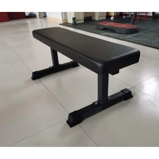 Black weightlifting bench for fitness, ideal for first responders, firefighters, and police