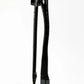 Black bicycle floor pump with base stand and composite handle for efficient inflation