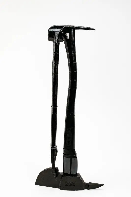 Black bicycle floor pump with base stand and composite handle for efficient inflation