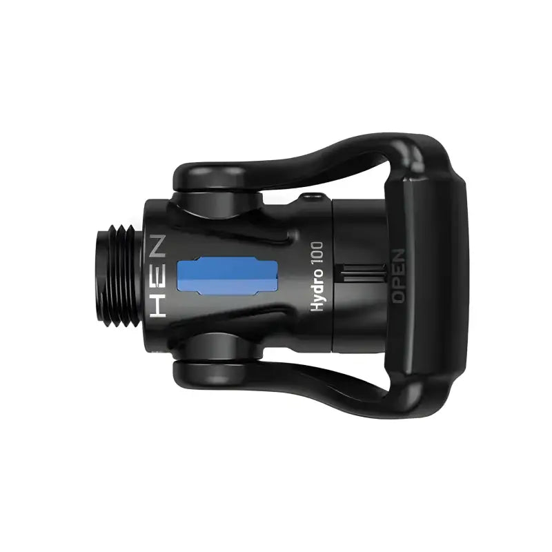 Black bicycle pedal with blue indicator stripe for Hydro-100-1 NPSH gate-ball valve