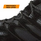 Black hiking boot detail featuring steel toe work shoes from OVERWATCH Steel Toe Sneaker WP