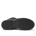 Black boot sole of STRIKE FORCE 6-inch WP firefighter boot with non-metallic composite heel